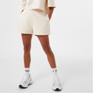 Beige Everlast Fleece X Women's Shorts | 63904QGIA