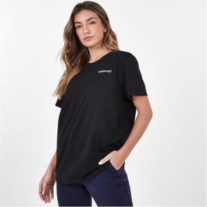 Black Everlast Boyfriend Women's T-Shirt | 18064XYDP