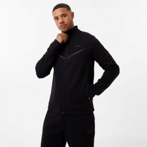 Black Everlast Elevated Zip Through Top Men's Hoodie | 46972LBRM