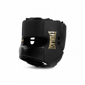 Black Everlast Elite 2 Unisex Boxing Headgear | 52986NGAV