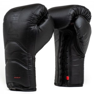 Black Everlast Elite Laced Training Unisex Boxing Gloves | 62407JIUV