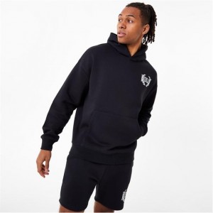 Black Everlast Elite Laurel Men's Hoodie | 68905LKFM