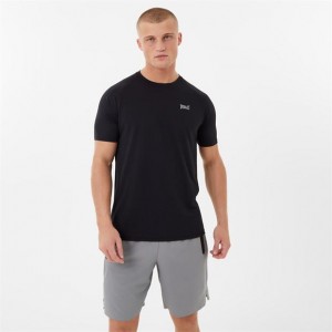 Black Everlast Essential Poly Men's T-Shirt | 62051CYXA