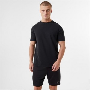 Black Everlast Logo Men's T-Shirt | 38294HCAR