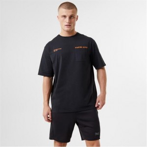 Black Everlast Logo Pocket Men's T-Shirt | 14279GWSI