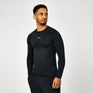 Black Everlast Long Sleeve Men's Base Layer | 73218JAID