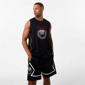 Black Everlast Panel Men's Baketball Jersey | 27986ONWP