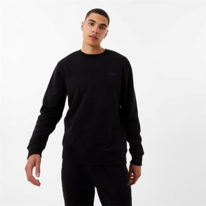 Black Everlast Premium Crew Men's Sweatshirt | 26459ZVFY