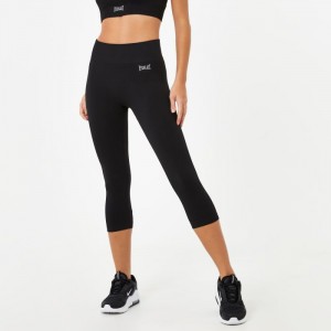 Black Everlast Seamless Capri Women's Legging | 84723JGED