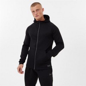 Black Everlast Track Men's Hoodie | 83261EMHY