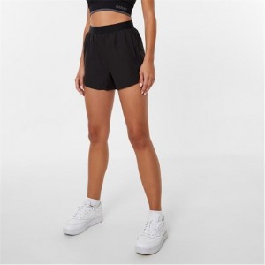 Black Everlast Woven Women's Shorts | 12734KDXY