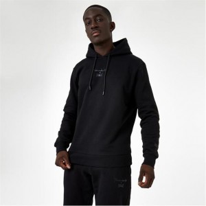 Black Everlast X Yiannimize Overhead Taped Men's Hoodie | 75190VHJG