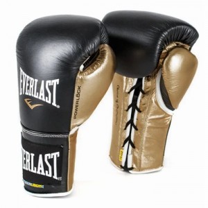 Black Gold Everlast Powerlock Pro Fight Unisex Boxing Gloves | 12490DSAV