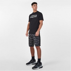 Black Grey Everlast Premium Jersey Men's Shorts | 02358XHED