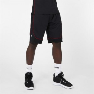 Black Red Everlast Basketball Men's Shorts | 35268LYBP