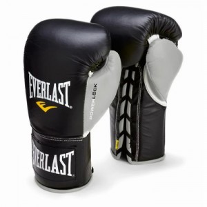 Black Sliver Everlast Powerlock Pro Fight Unisex Boxing Gloves | 67481RMPZ