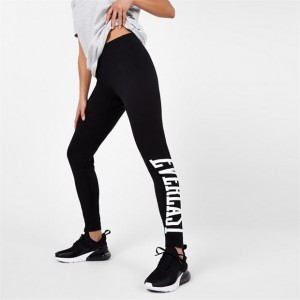 Black White Everlast Large Logo Women's Legging | 64289ZEFS