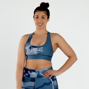 Blue Everlast Colorplay Women's Sports Bra | 82765JRKO