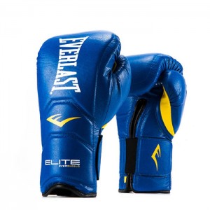 Blue Everlast Elite Hook & Loop Training Unisex Boxing Gloves | 03147QFOJ