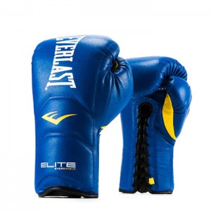 Blue Everlast Elite Laced Training Unisex Boxing Gloves | 54276GNWU