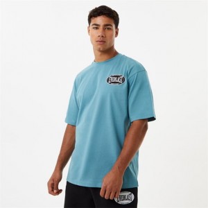 Blue Everlast Elite Warp Graphic Men's T-Shirt | 12456SLOX