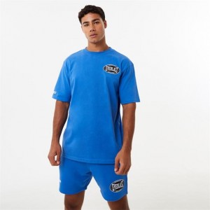 Blue Everlast Elite Warp Graphic Men's T-Shirt | 26013HQET