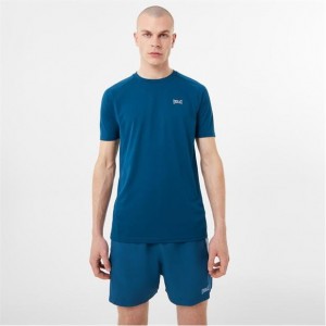 Blue Everlast Essential Poly Men's T-Shirt | 29163ITZJ