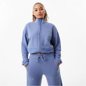 Blue Everlast LB Zip Up Ld34 Women's Hoodie | 43198MISR