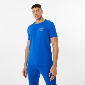 Blue Everlast Longline Training Men's T-Shirt | 62401TFXM