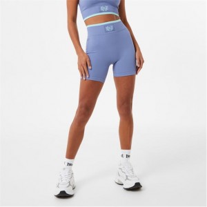 Blue Everlast Patch Women's Shorts | 19643HVFB