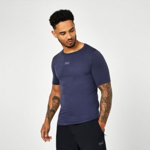 Blue Everlast Shortsleeve Seamless Men's T-Shirt | 57402FTUV