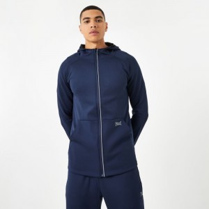 Blue Everlast Track Men's Hoodie | 24675XCRQ