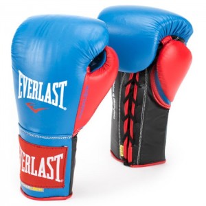 Blue Red Everlast Powerlock Laced Training Unisex Boxing Gloves | 89513ZTWQ