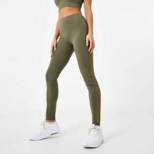 Green Everlast Mesh Panel Women's Legging | 24170KYTH