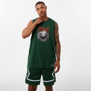 Green Everlast Panel Men's Baketball Jersey | 38462IHWM