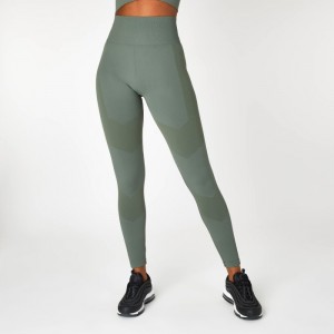 Green Everlast Super High Waisted Racer Women's Legging | 02593ZFMA