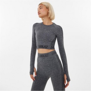 Grey Everlast Seamless Long Sleeve Women's T-Shirt | 62054JKAB