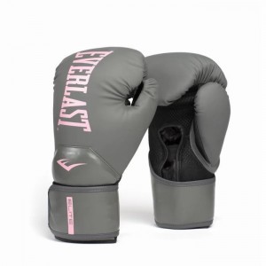 Grey Pink Everlast Elite 2 Unisex Boxing Gloves | 32107HOVE