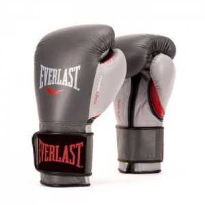 Grey Red Everlast Powerlock Hook & Loop Training Unisex Boxing Gloves | 38509KDUW