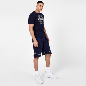 Navy White Everlast Basketball Men's Shorts | 93041QIOW