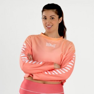 Orange Everlast Colorplay Crop Women's Sweatshirt | 71520ZGYW