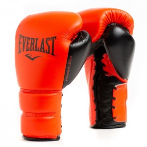 Orange Everlast Powerlock2 Pro Laced Training Unisex Boxing Gloves | 19543QNDS