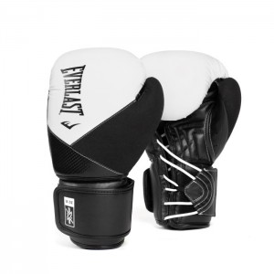 White Black Everlast Protex Unisex Boxing Gloves | 23410UTDV