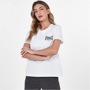 White Everlast Boxy Women's T-Shirt | 26075VOYK