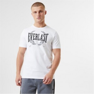 White Everlast Laurel Elite2 Men's T-Shirt | 21570PMQH