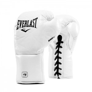 White Everlast MX Professional Fight Unisex Boxing Gloves | 38965UZXQ