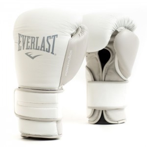 White Everlast Powerlock2 Pro Hook & Loop Unisex Training Gloves | 16728BAJM