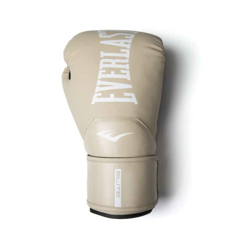 Beige Everlast Elite 2 Unisex Boxing Gloves | 14278WRGA