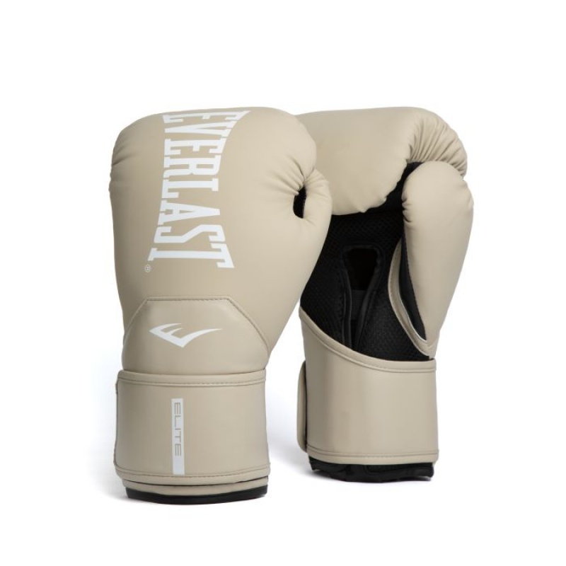 Beige Everlast Elite 2 Unisex Boxing Gloves | 14278WRGA