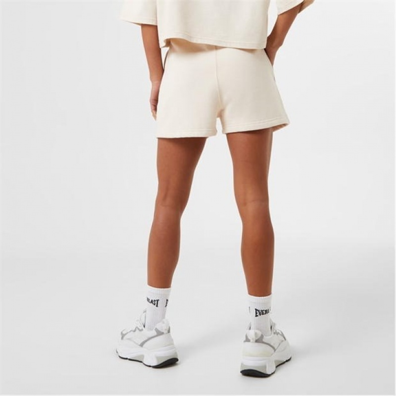 Beige Everlast Fleece X Women's Shorts | 63904QGIA